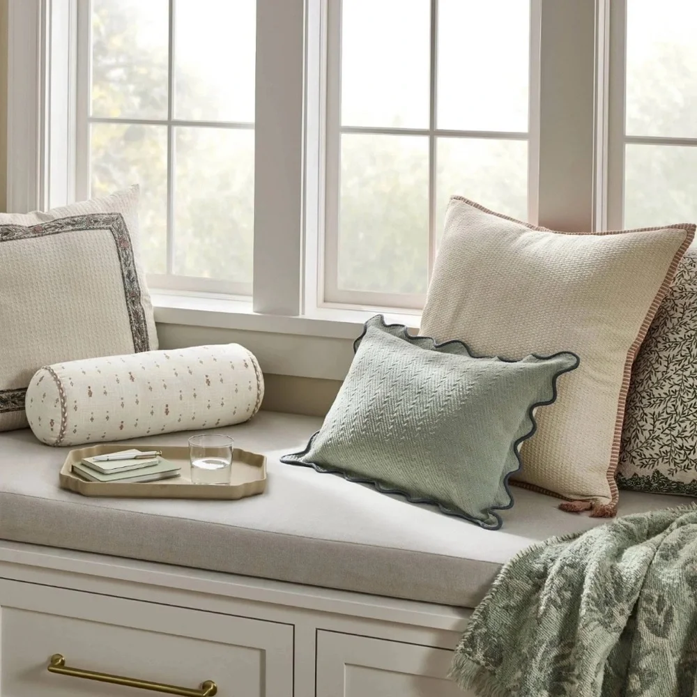 Bolster Geo Pattern Cream & Peach - Threshold designed w Studio McGee (4 Avail)